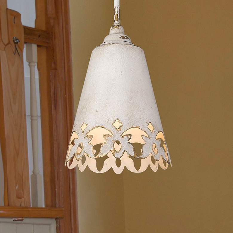 Image 2 Eloise 10" Wide Antique Ivory Mini Pendant