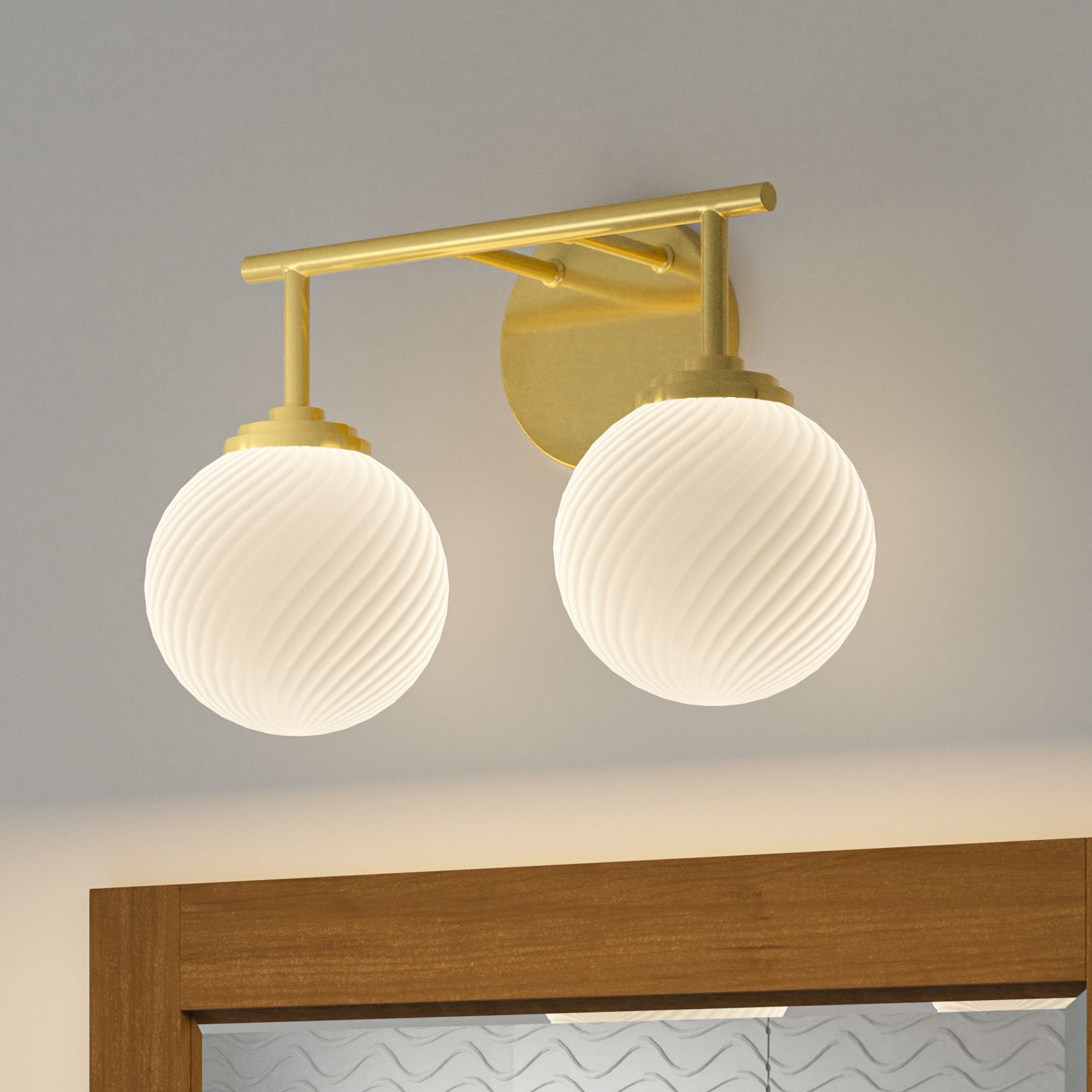 Image Eloise 2-Light Aged Brass Vanity Light