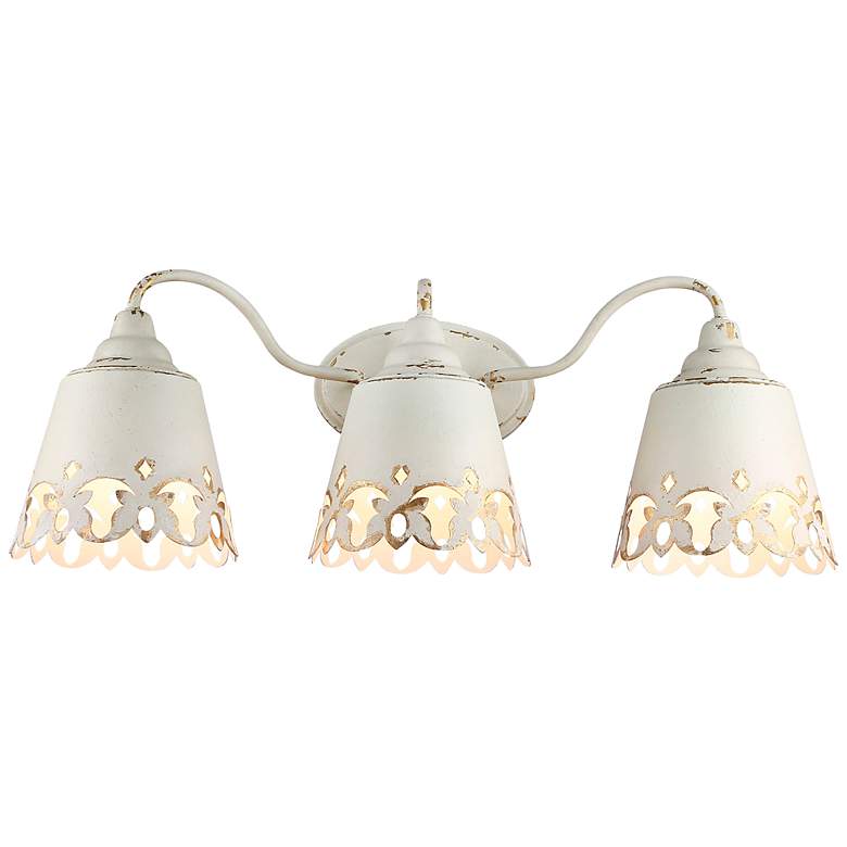 Image 1 Eloise 27 1/2" Wide Antique Ivory 3-Light Vanity Bath Light