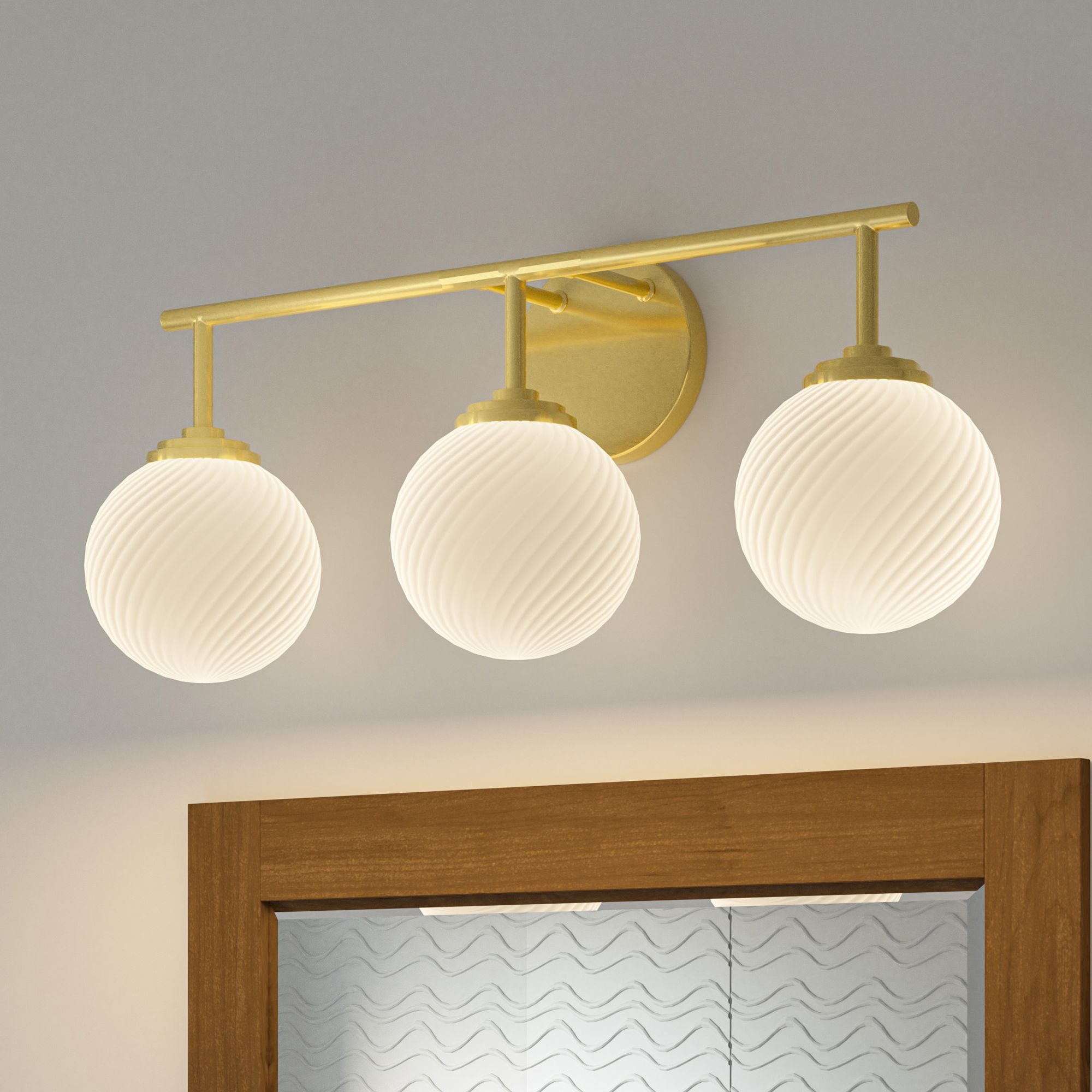 Image Eloise 3-Light Aged Brass Vanity Light