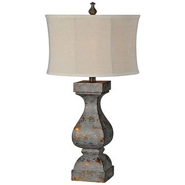 Eloise Blue Distressed with Copper Highlights Table Lamp