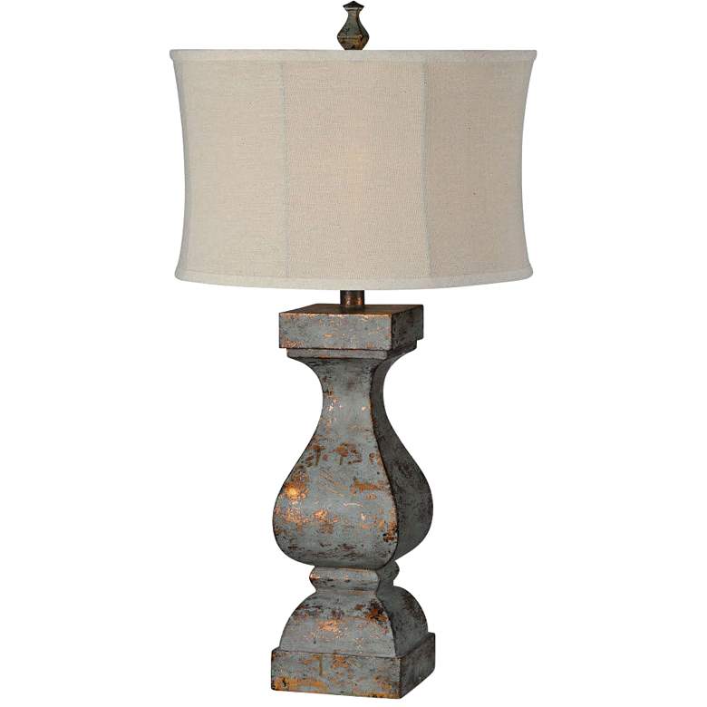 Image 2 Eloise Blue Distressed with Copper Highlights Table Lamp more views