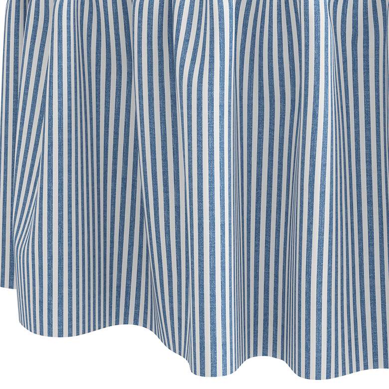 Image 2 Eloise Blue Prep Stripe Fabric Round Ottoman more views