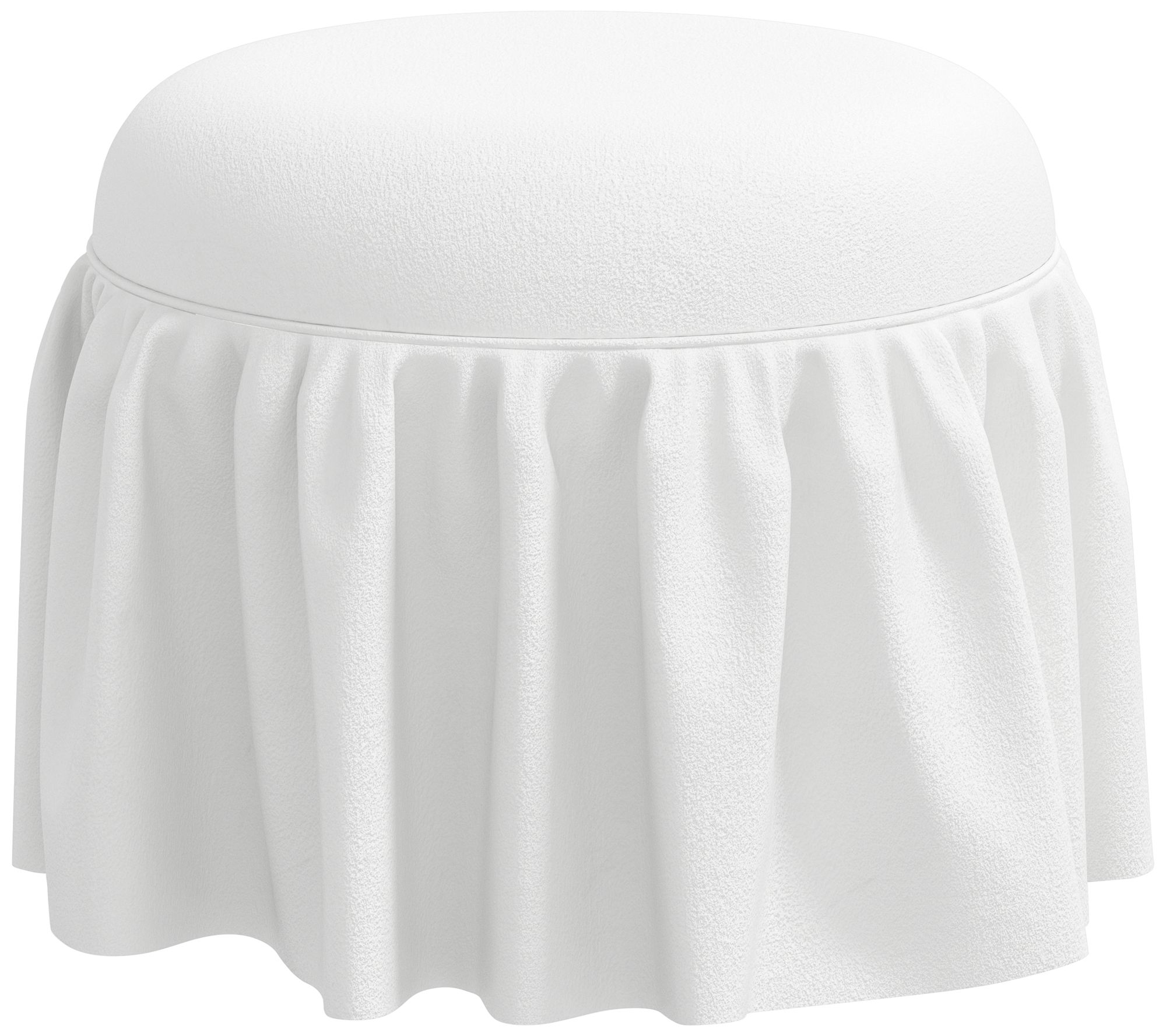 Image 4 Eloise White Velvet Round Ottoman - Made to Order more views