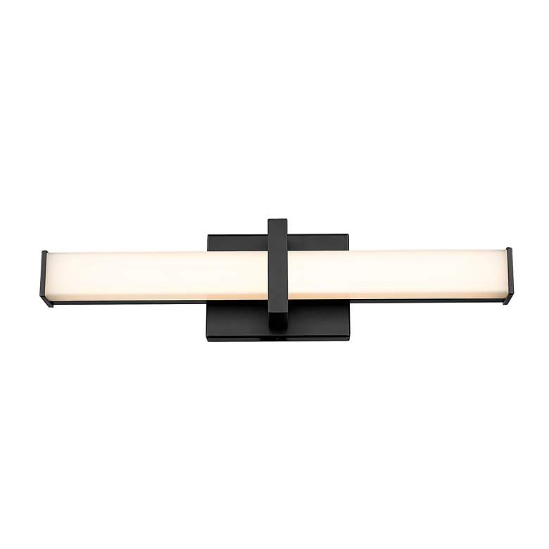 Image 2 Elon 4 3/4" Wide Matte Black 1-Light Bath Light with Opal Glass more views