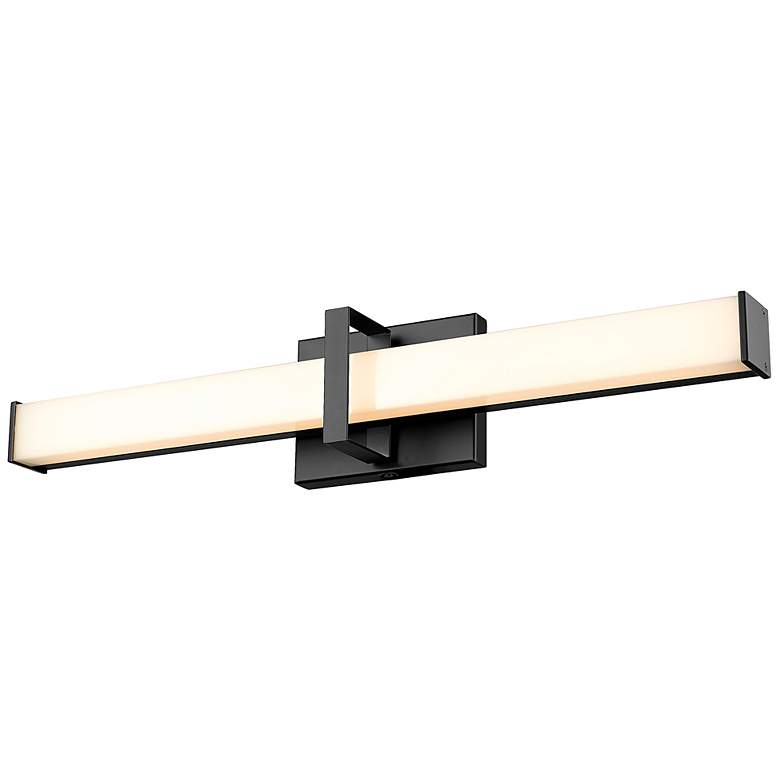 Image 1 Elon 4 3/4" Wide Matte Black 1-Light Bath Light with Opal Glass