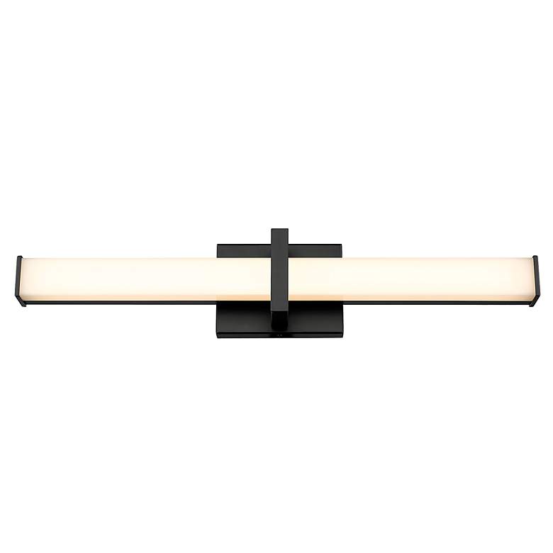 Image 2 Elon 4 3/4" Wide Matte Black 1-Light Bath Light with Opal Glass more views