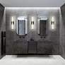 5_Elon 4 3/4" Wide Matte Black 1-Light Bath Light with Opal Glass more views