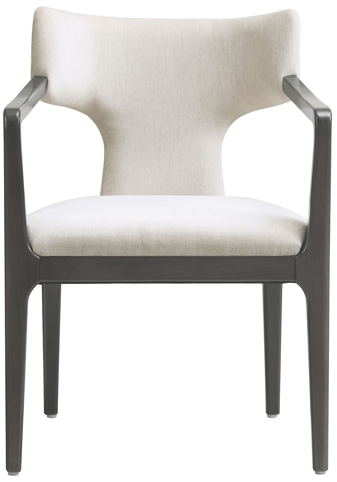 Image 2 Eloria Mid-Century Modern Chenille Wood Armchair in Cream