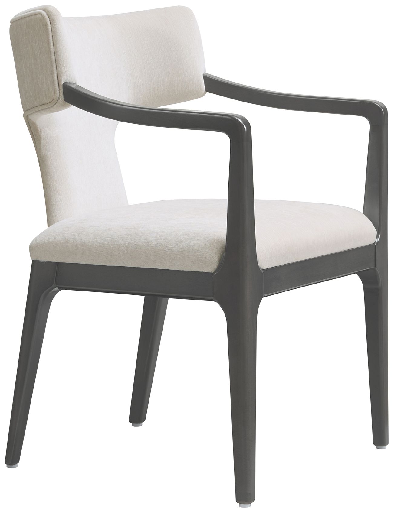 Image 7 Eloria Mid-Century Modern Chenille Wood Armchair in Cream more views