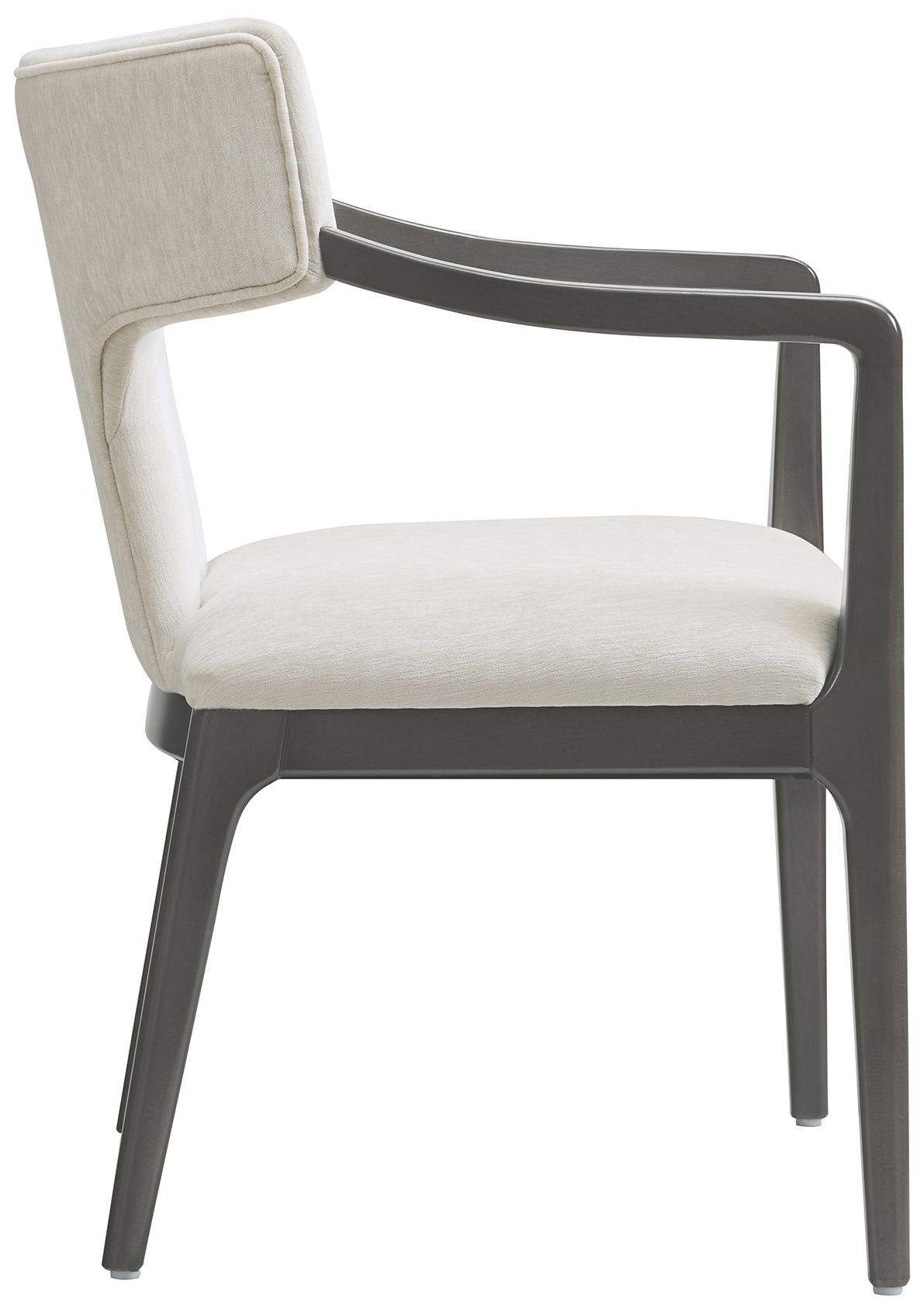 Eloria Mid-Century Modern Chenille Wood Armchair in Cream