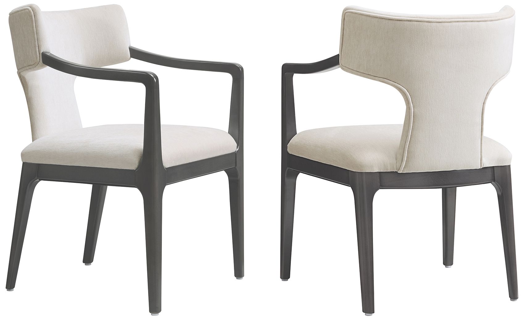 Eloria Mid-Century Modern Chenille Wood Armchair in Cream