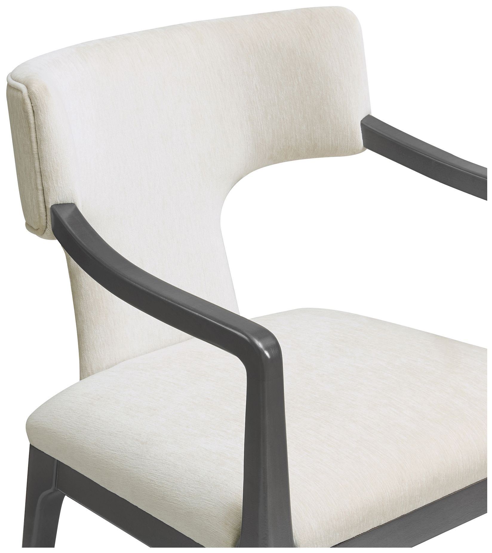 Eloria Mid-Century Modern Chenille Wood Armchair in Cream