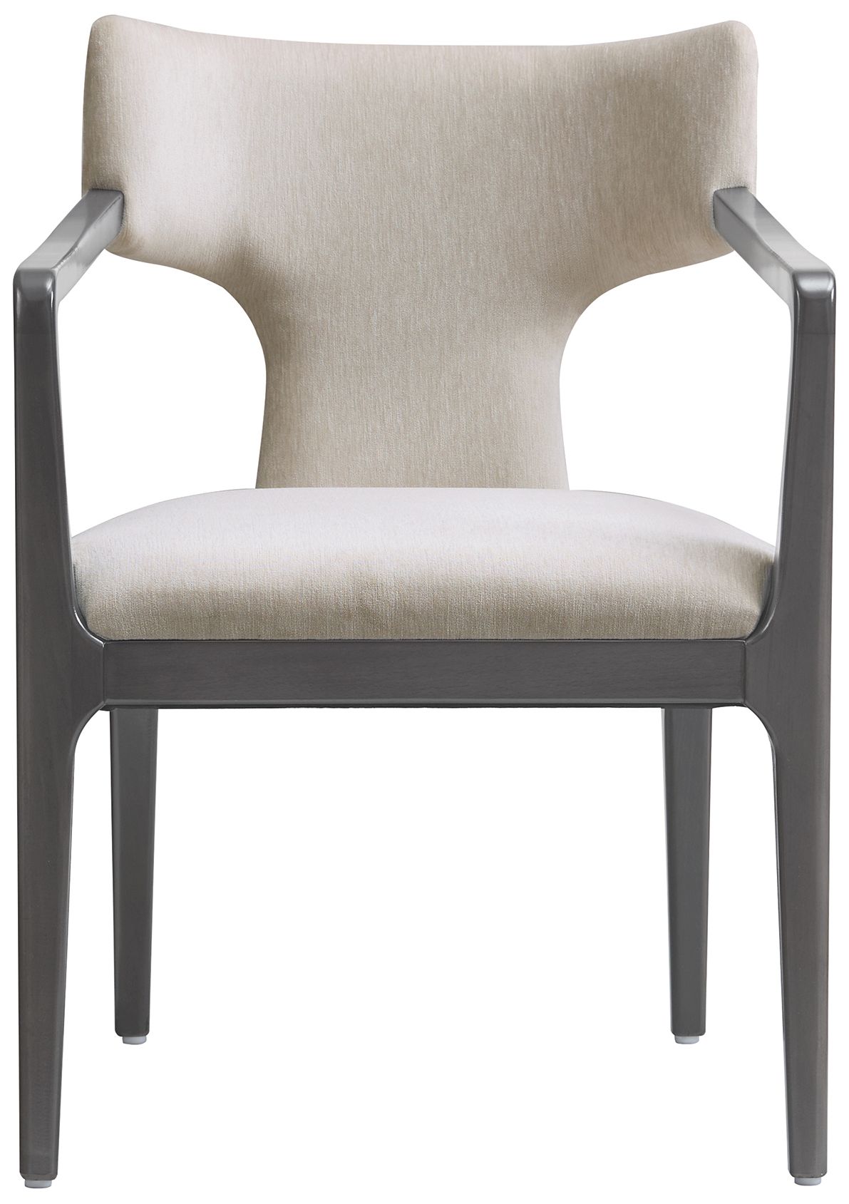 Image 2 Eloria Mid-Century Modern Chenille Wood Armchair in Taupe