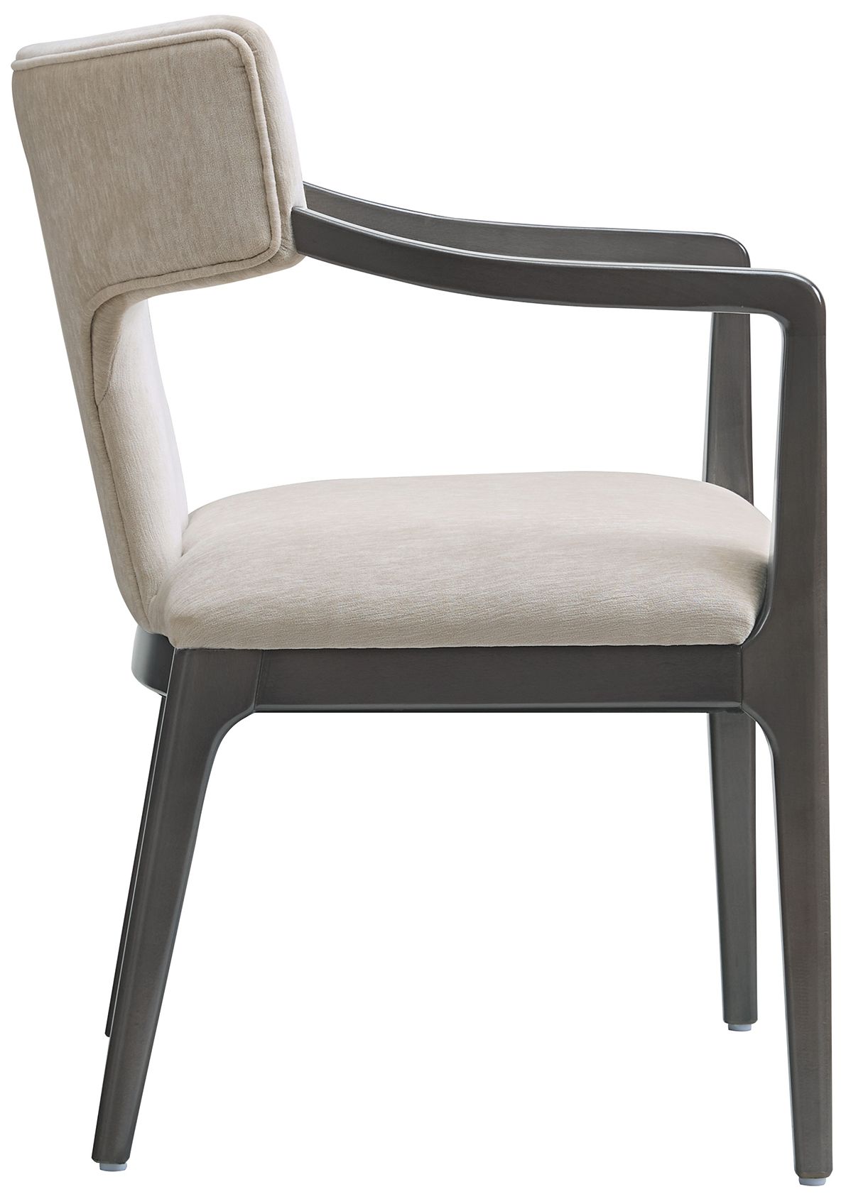 Eloria Mid-Century Modern Chenille Wood Armchair in Taupe
