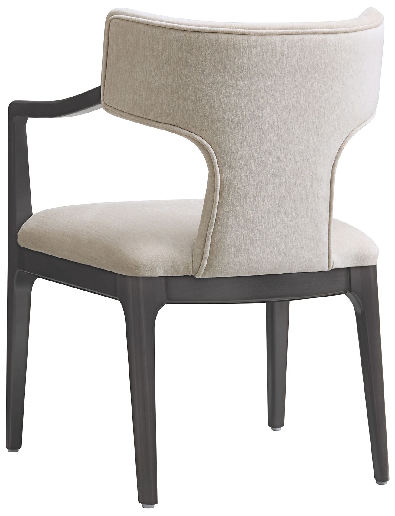 Eloria Mid-Century Modern Chenille Wood Armchair in Taupe