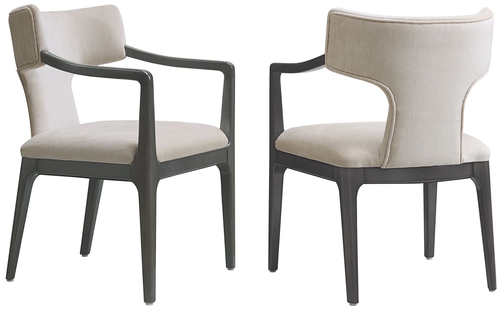 Eloria Mid-Century Modern Chenille Wood Armchair in Taupe