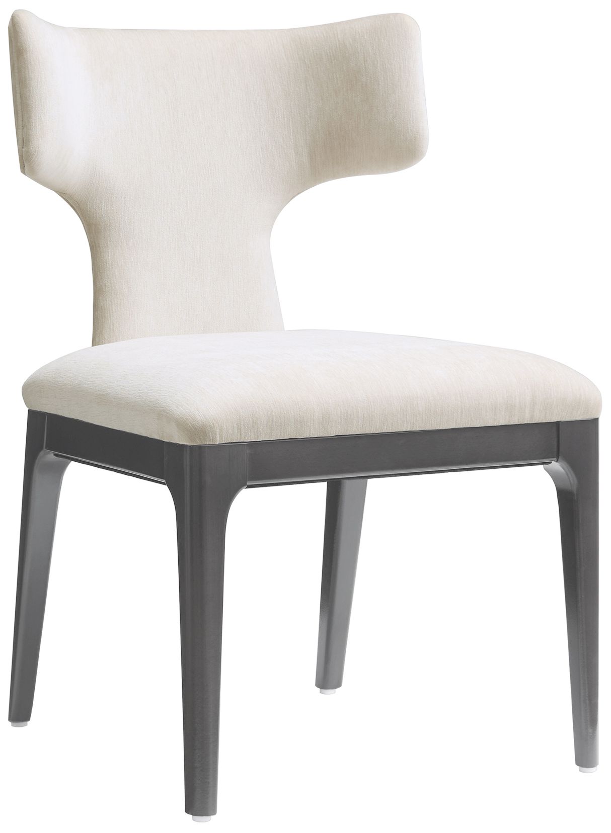 Eloria Mid-Century Modern Chenille Wood Side Chair in Cream - Set of 2