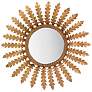 Elouise Antique Brass Sunburst 24 1/2" Round Wall Mirror
