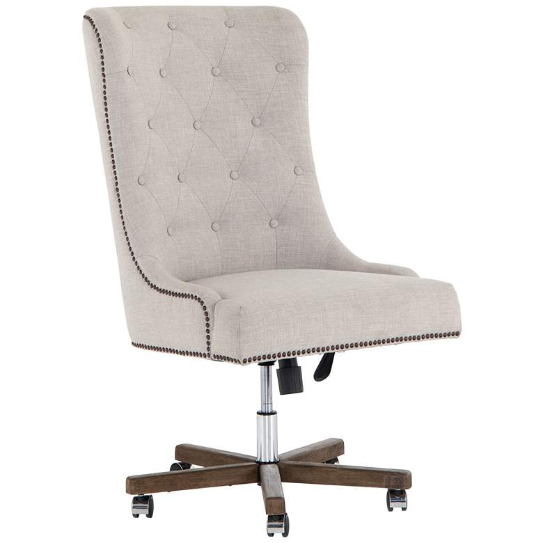 Image 1 Elouise Mid-Century Gray Adjustable Swivel Desk Chair