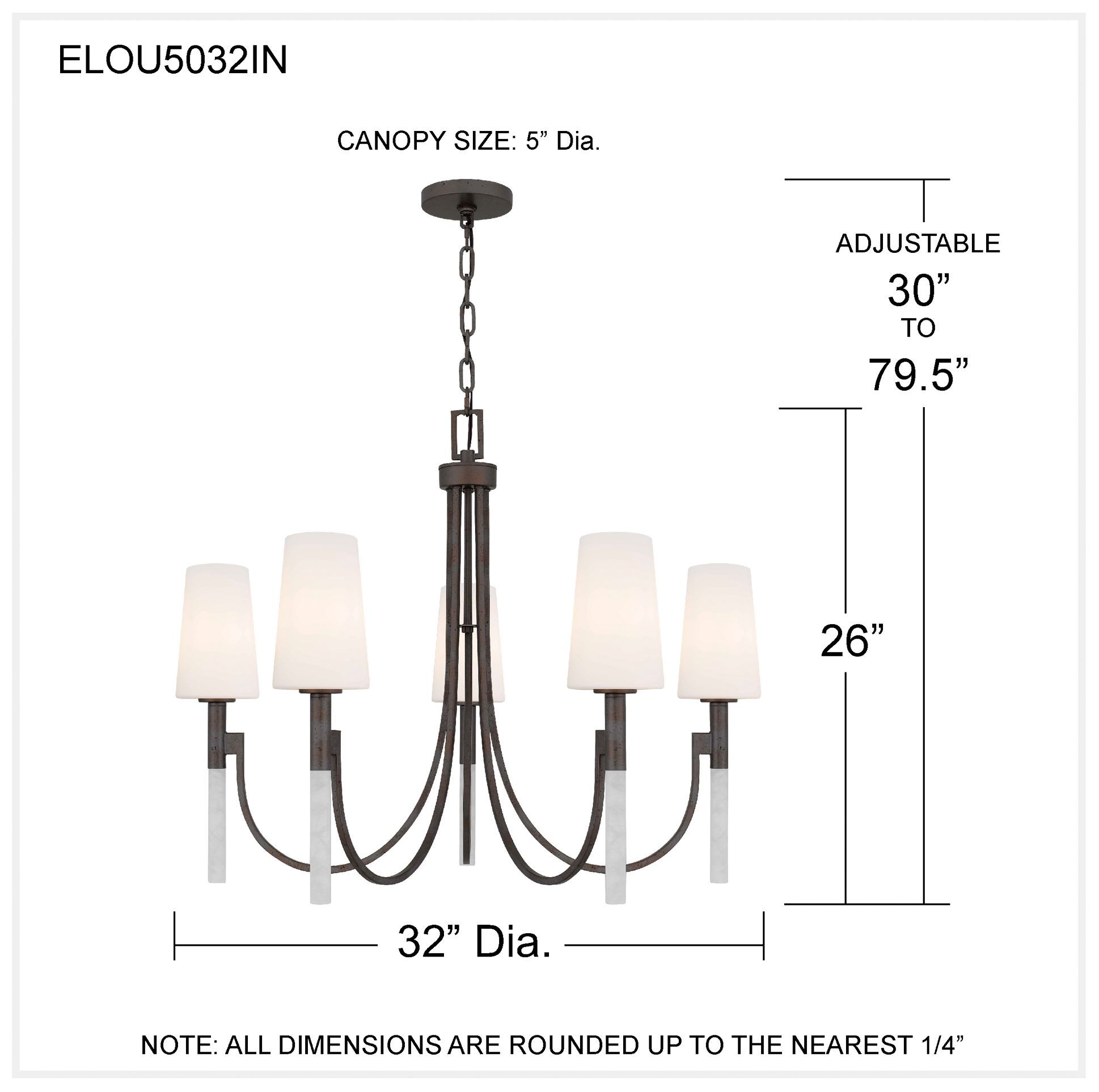 Eloura 5-Light Iron Gate Chandelier