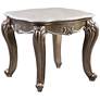 Elozzol 28" Wide Marble and Antique Bronze Accent Table