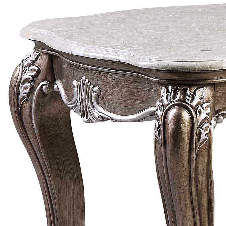 Image 2 Elozzol 28" Wide Marble and Antique Bronze Accent Table more views