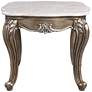 Elozzol 28" Wide Marble and Antique Bronze Accent Table