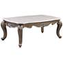 1_Elozzol 54" Wide Marble and Antique Bronze Accent Table