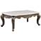 Elozzol 54" Wide Marble and Antique Bronze Accent Table