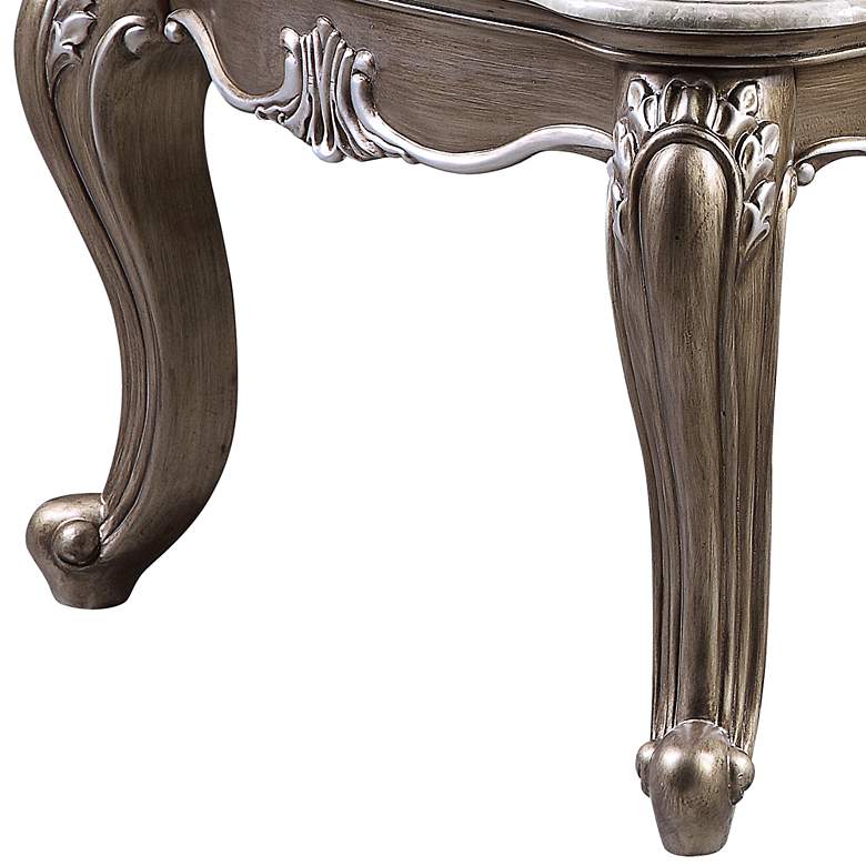 Image 3 Elozzol 54" Wide Marble and Antique Bronze Accent Table more views