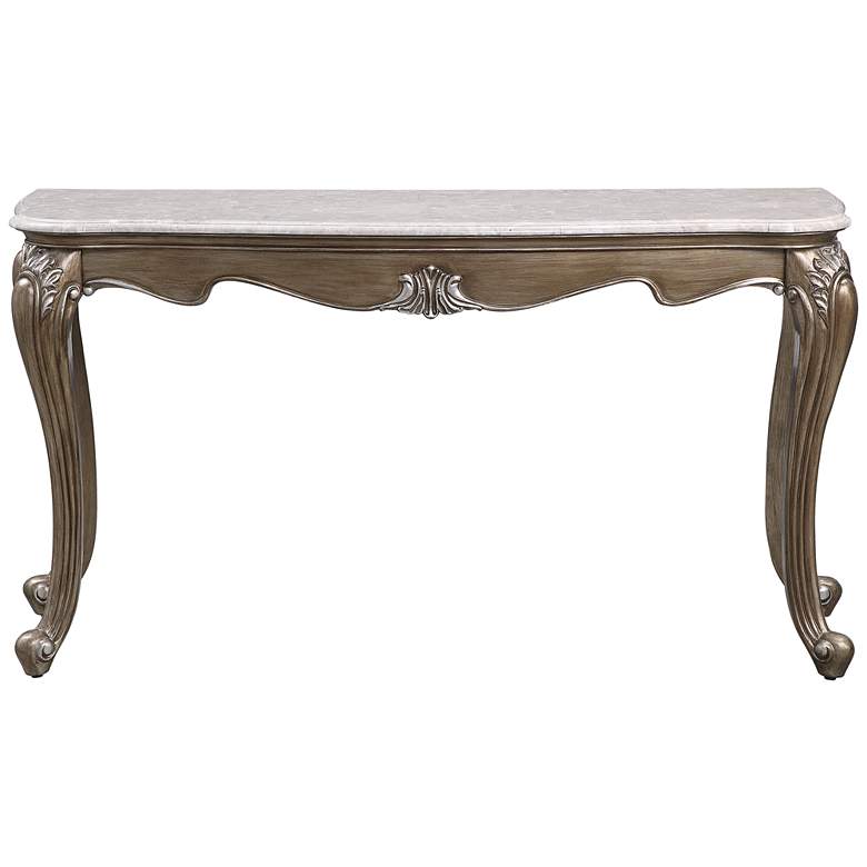 Elozzol 58&quot; Wide Marble and Antique Bronze Accent Table more views