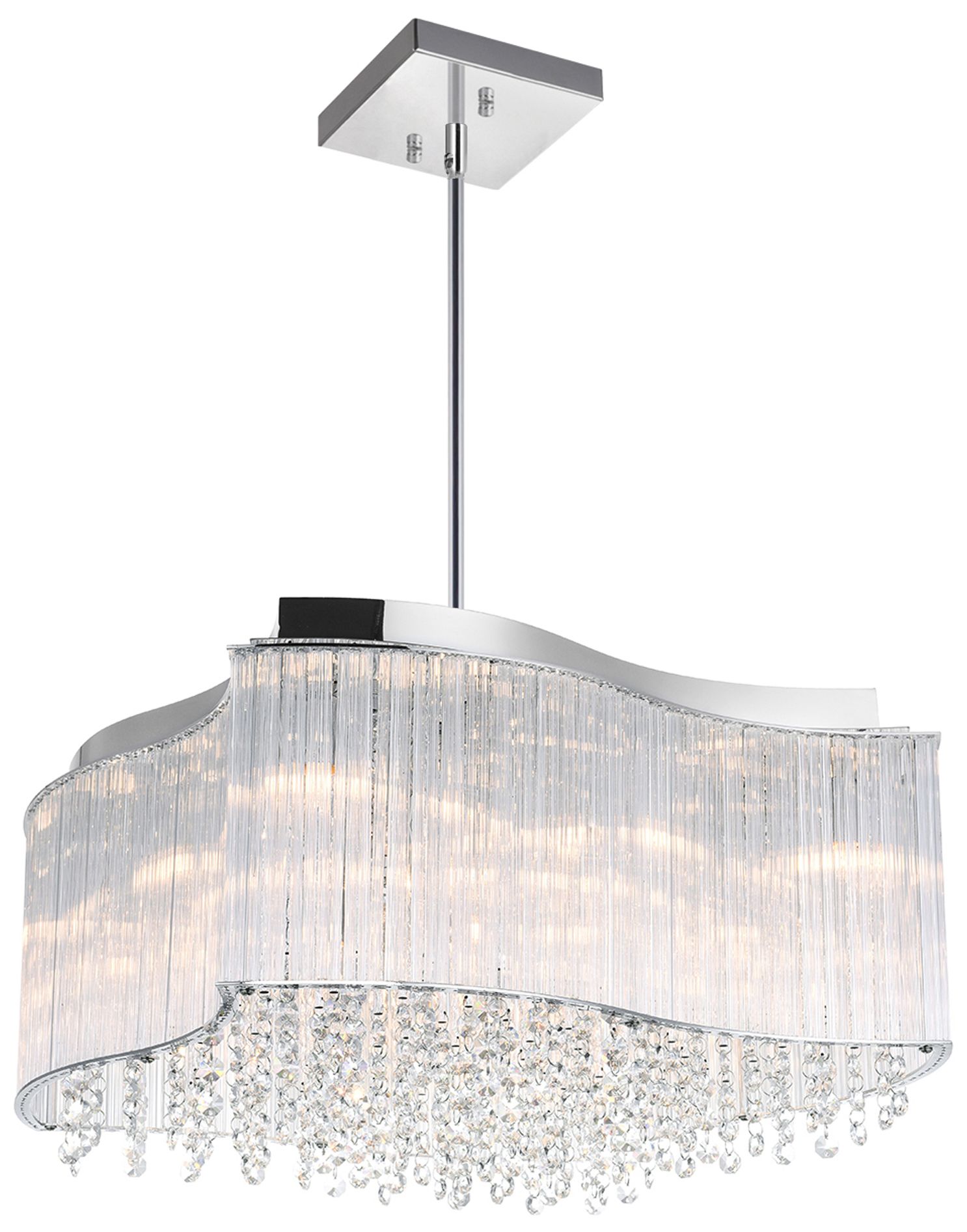 Elsa 10 Light 20in Chrome Drum Shade Chandelier
