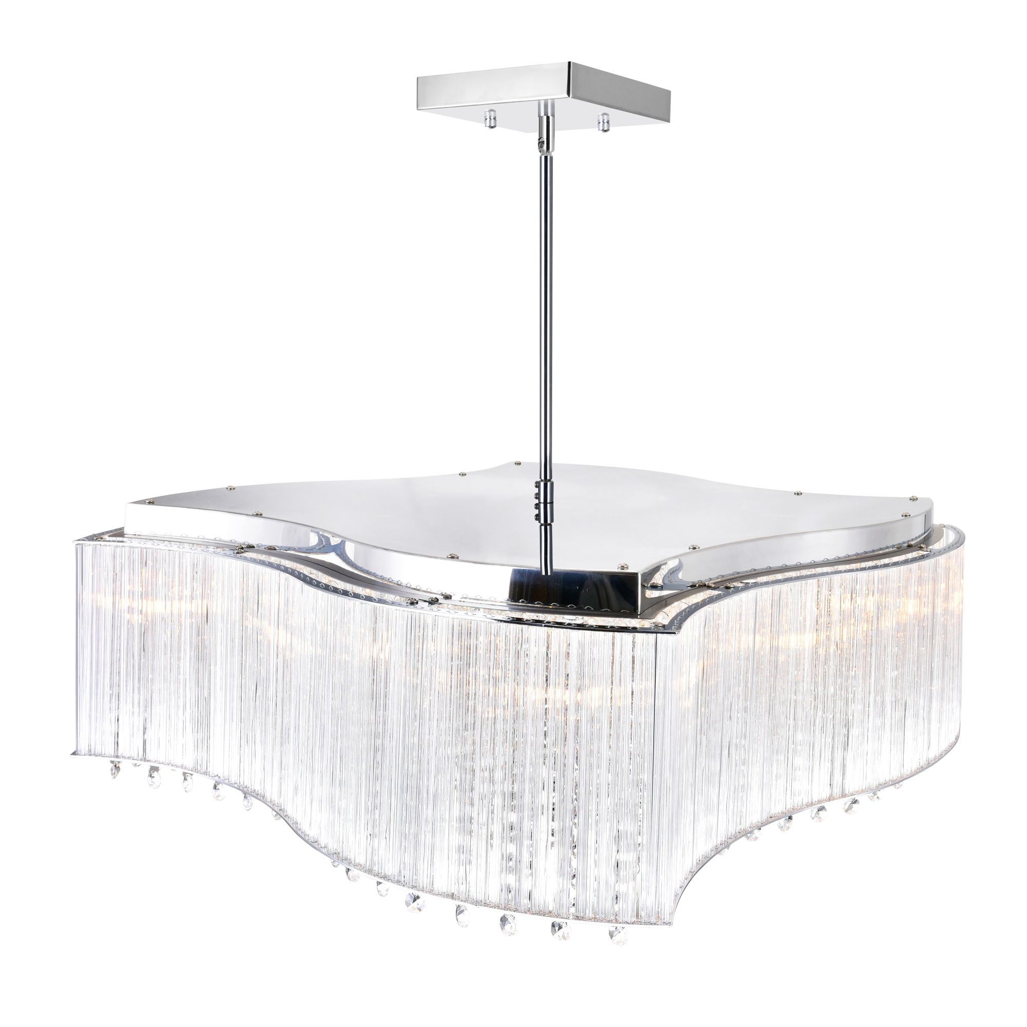 Image 2 Elsa 10 Light 20in Chrome Drum Shade Chandelier more views