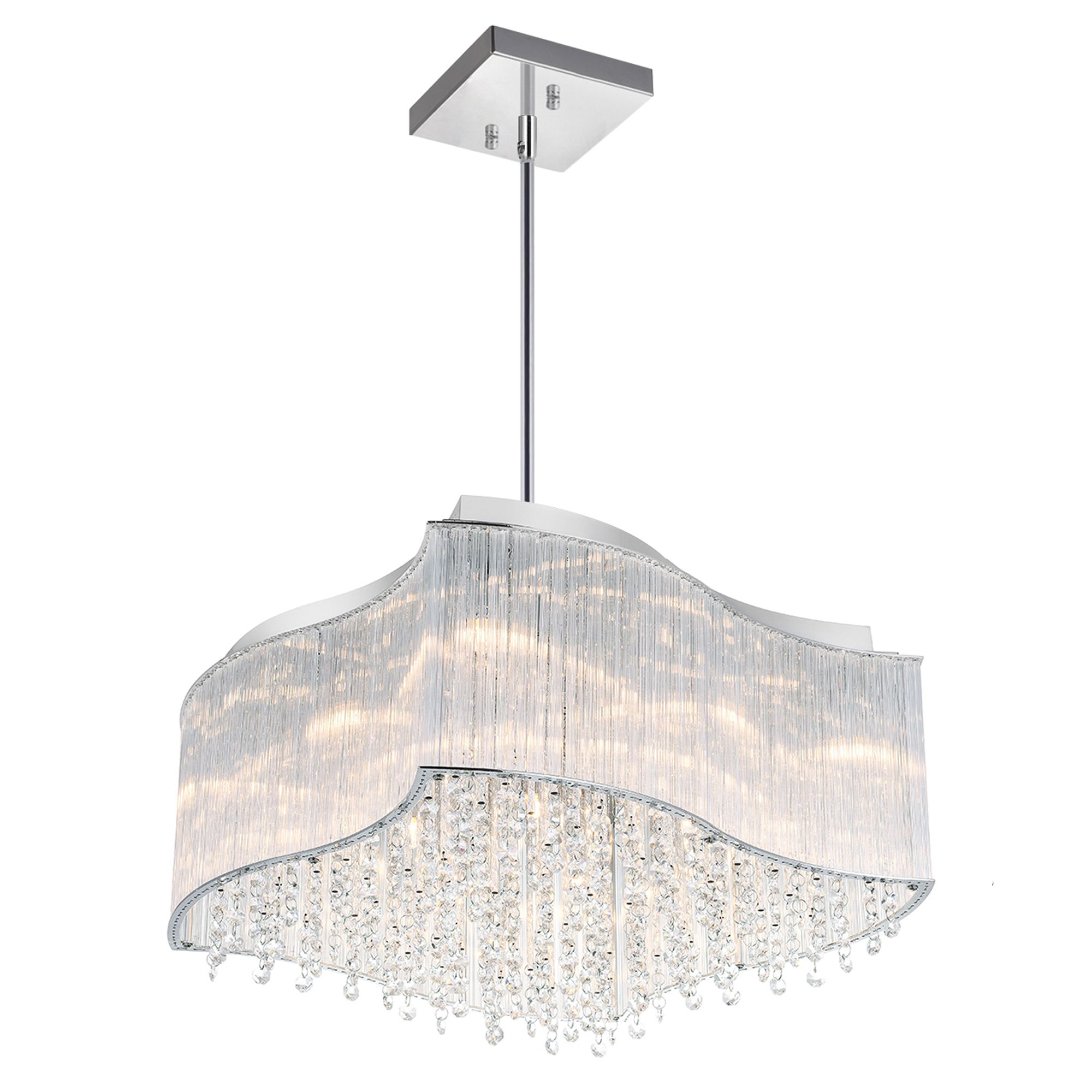 Image 6 Elsa 10 Light 20in Chrome Drum Shade Chandelier more views