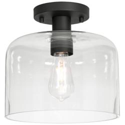 Elsa 10" Wide Black Semi-Flush