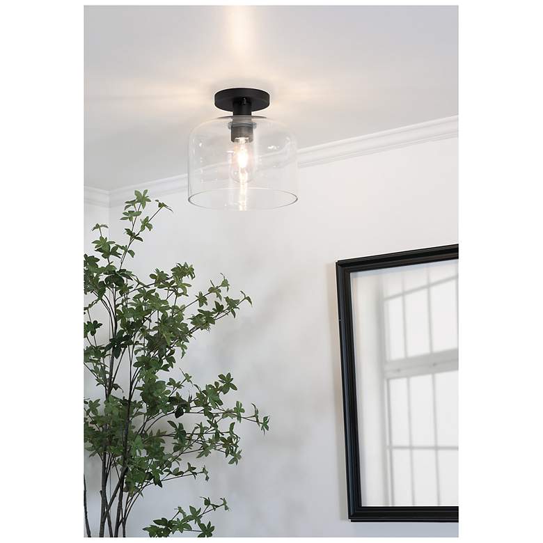 Image 2 Elsa 10" Wide Black Semi-Flush more views