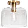 1_Elsa 10" Wide Light Antique Brass Semi-Flush