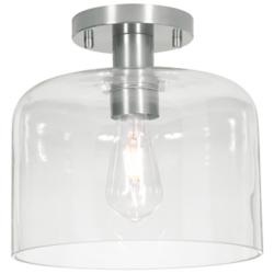 Elsa 10" Wide Satin Nickel Semi-Flush