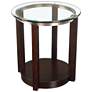 1_Elsa 23" Wide Dark Brown Wood Round End Table