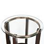 4_Elsa 23" Wide Dark Brown Wood Round End Table more views