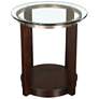 5_Elsa 23" Wide Dark Brown Wood Round End Table more views