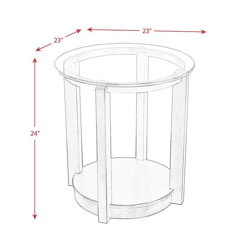 Image 6 Elsa 23" Wide Dark Brown Wood Round End Table more views