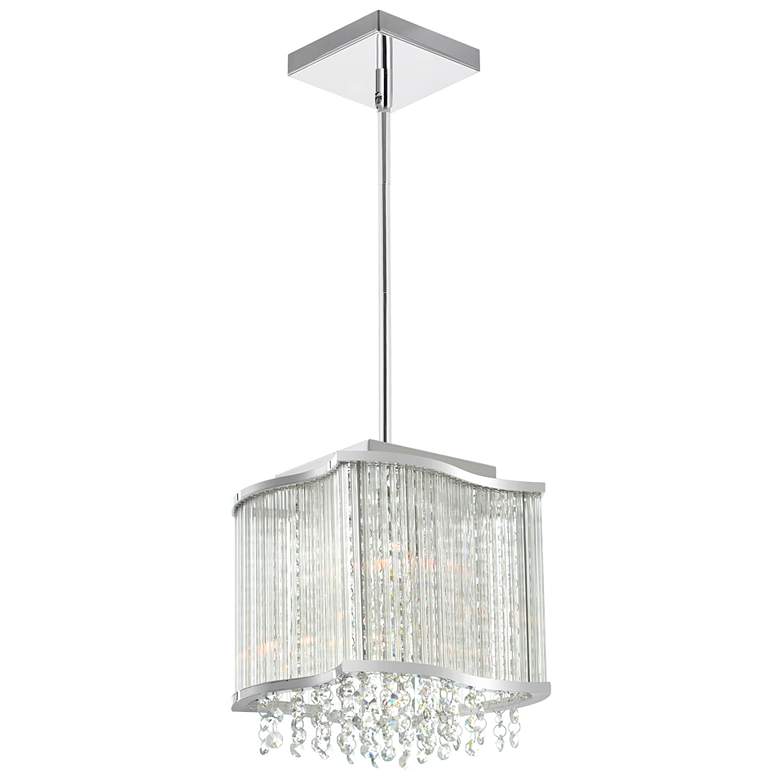 Image 1 Elsa 3 Light Drum Shade Mini Pendant With Chrome Finish