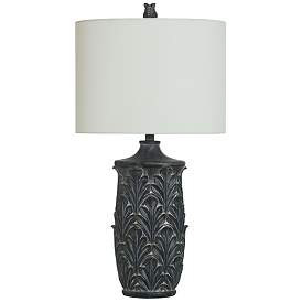 Image1 of Elsa 32" High Malta Black Traditional Table Lamp With Off-White Shade