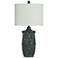 Elsa 32" High Malta Black Traditional Table Lamp With Off-White Shade