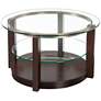 1_Elsa 35" Wide Dark Brown Wood Round Coffee Table