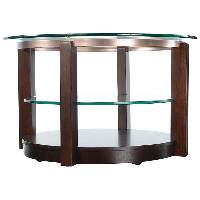 Image 6 Elsa 35" Wide Dark Brown Wood Round Coffee Table more views