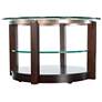 6_Elsa 35" Wide Dark Brown Wood Round Coffee Table more views