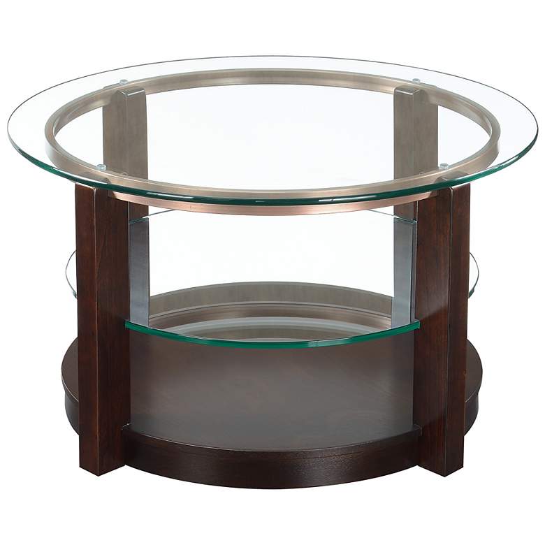 Image 7 Elsa 35" Wide Dark Brown Wood Round Coffee Table more views
